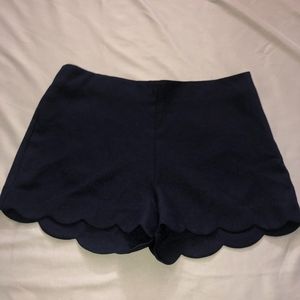 Navy scalloped shorts